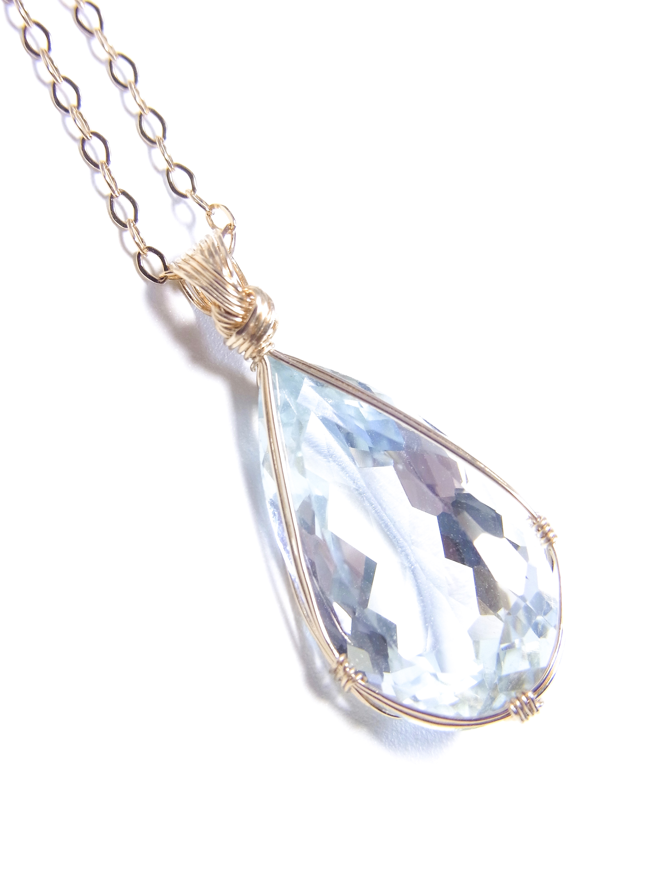 アクアマリン宝石(7ct )女神巻き ペンダント♡1点もの♡【永遠美の 