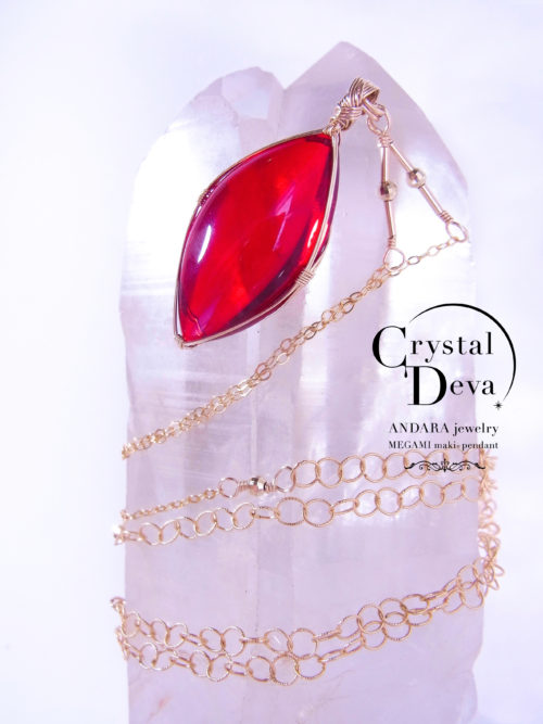 アンダラクリスタル宝石 (レッド/マーキス型カボション)﻿ 【Lemurian